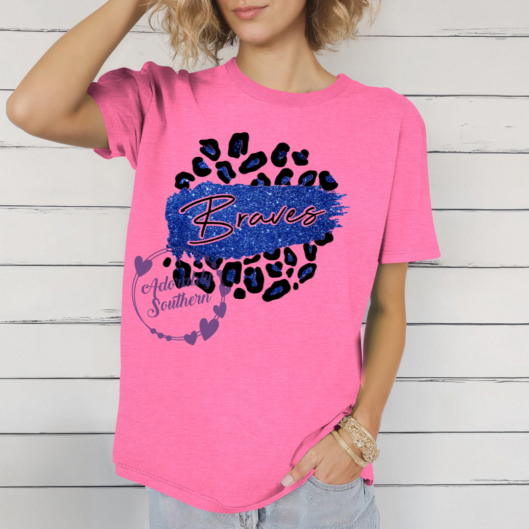 Braves Royal Leopard Glitter