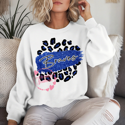Braves Royal Leopard Glitter