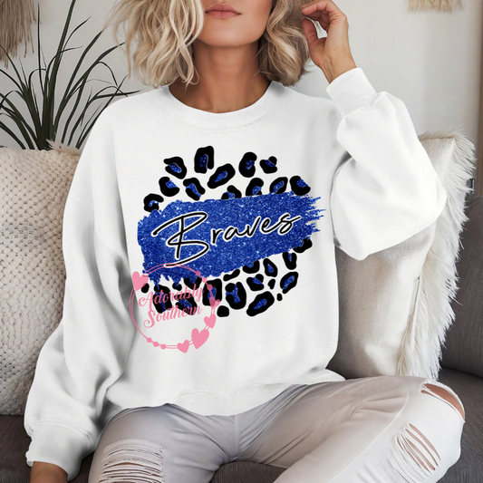Braves Royal Leopard Glitter