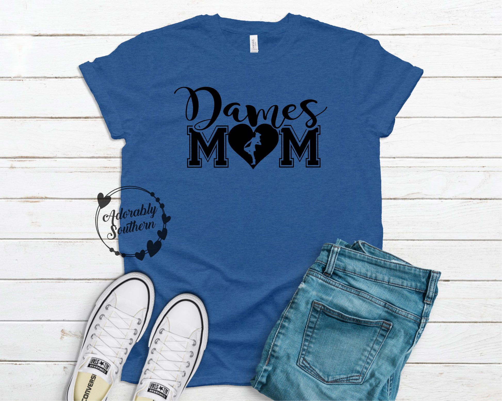 Bella+Canvas Heather True Royal Drill Team Mom