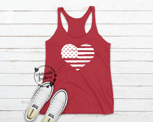 Next Level Tank Red White Stars and Stripes